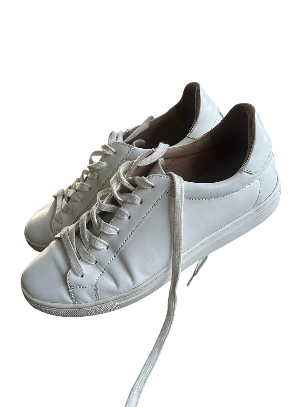 Quince everyday cow leather lace up preppy sneakers size 9.5 ladies US white